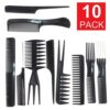 10-Pack Professional Hair Styling Comb Set – Black
